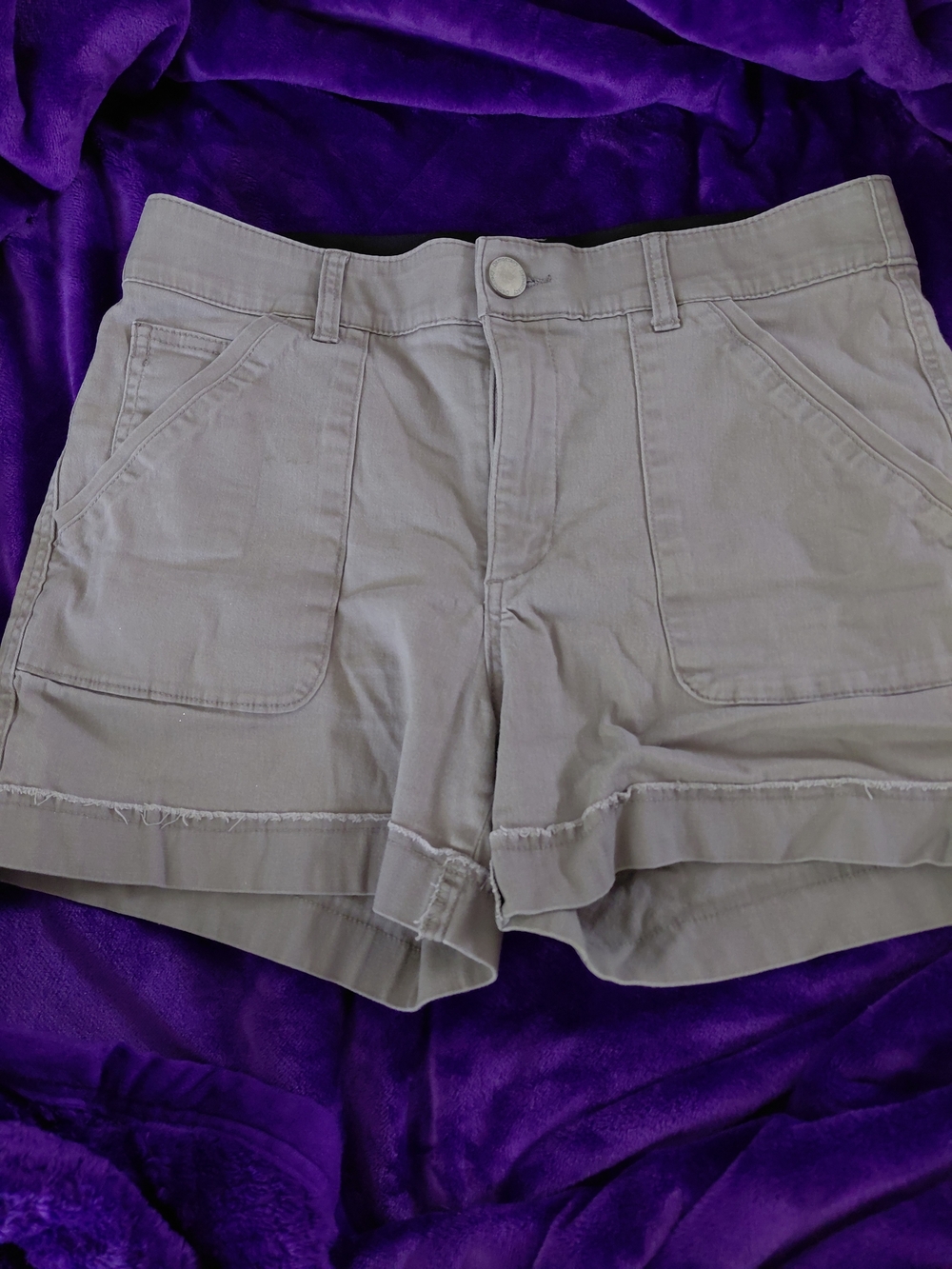 Democracy High-Waist Taupe Utility Shorts